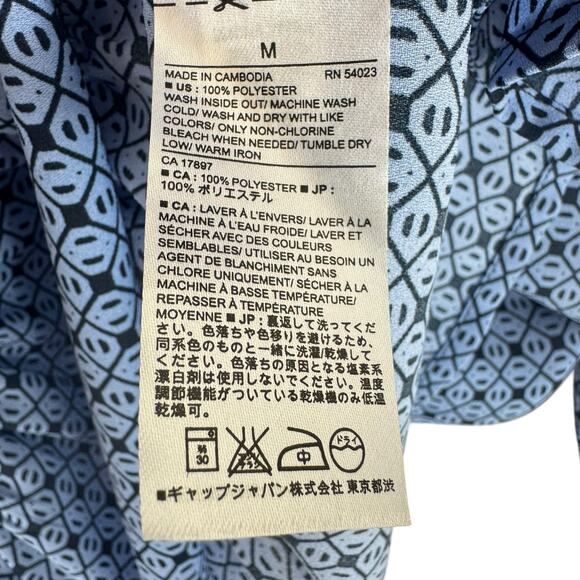 Banana Republic Blue Diamond Short Sleeve Peplum Blouse Medium - Picture 7 of 7